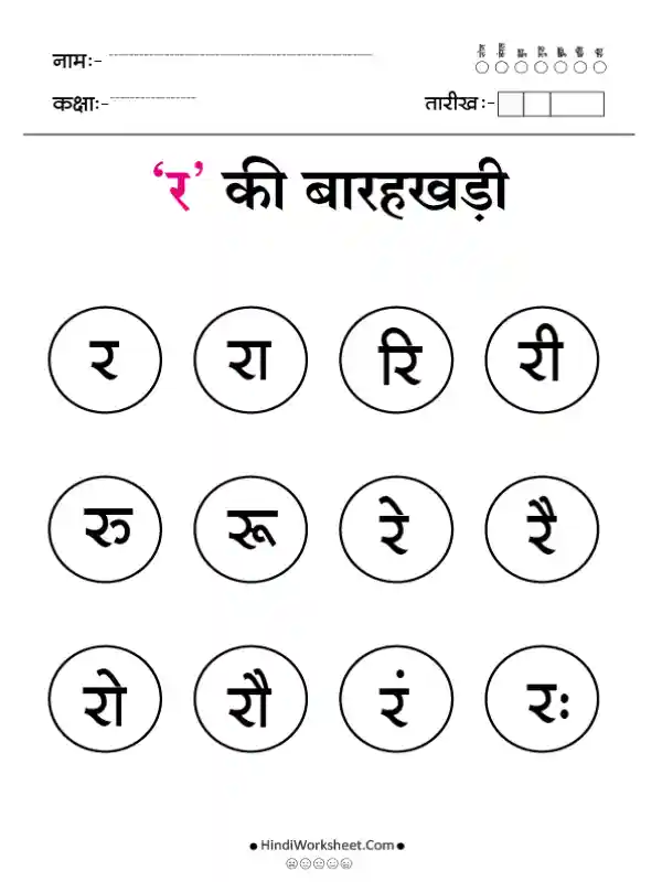 Hindi Barahkhadi र